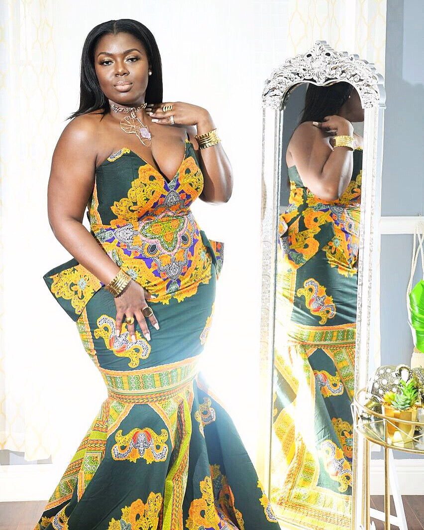 "Goddess of the Forest" Ankara Mermaid Gown