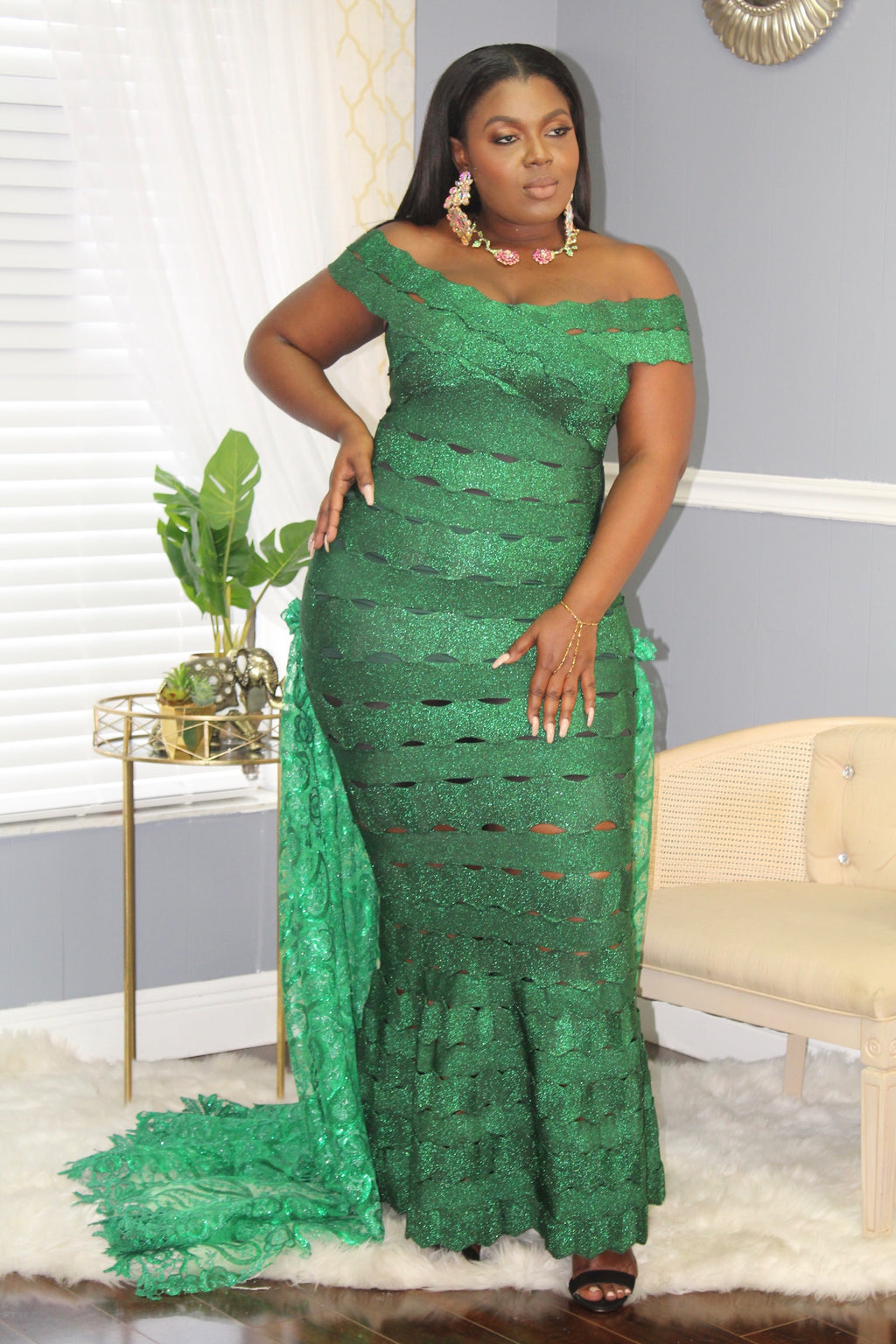 Ala "Lily of the Valley" Off Shoulder Gown