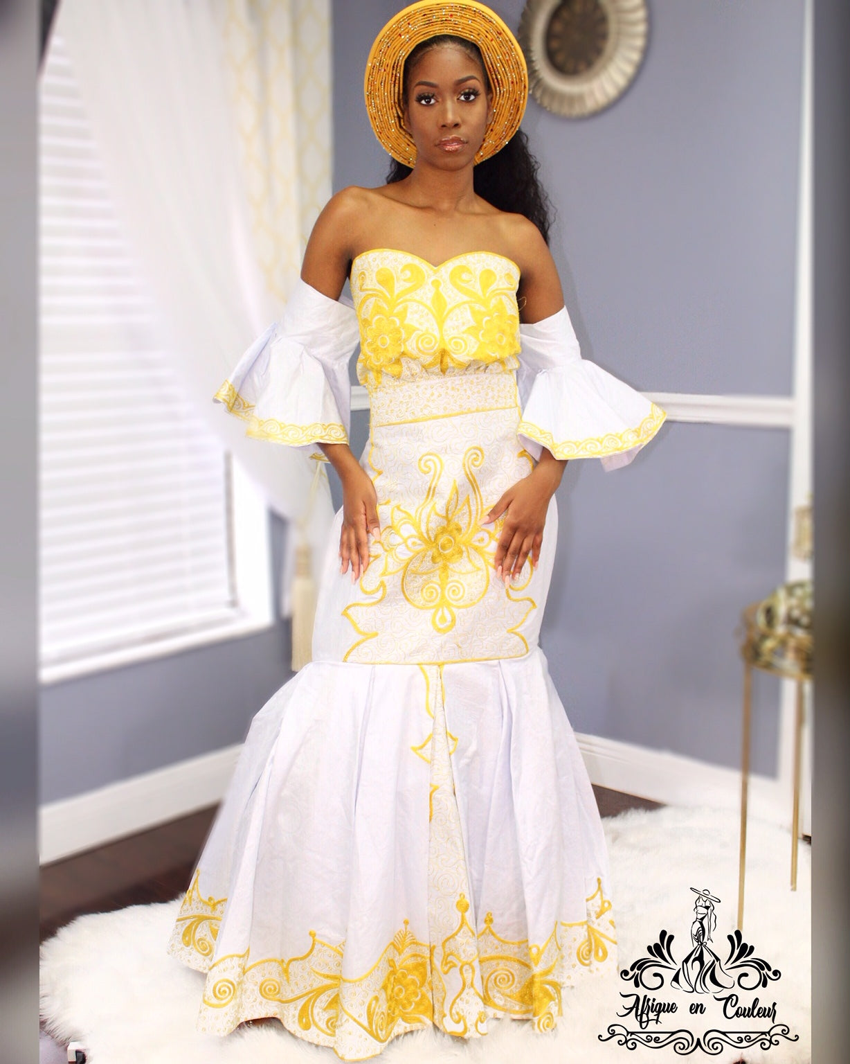 "Dripping In Gold" Women's Embroidery Gown